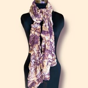𝅺Miche Maria Floral Scarf Beige and Purple